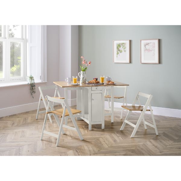 Savoy Dining Table Set with 4 Chairs White