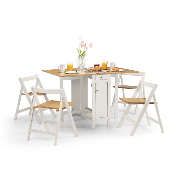 Savoy Dining Table Set with 4 Chairs White