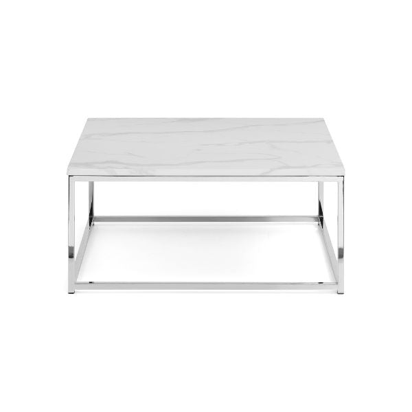 Scala Coffee Table 90cm White Marble & Chrome