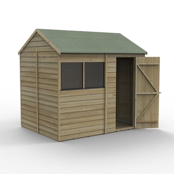 Forest Garden Overlap Pressure Treated 8x6 Reverse Apex Shed