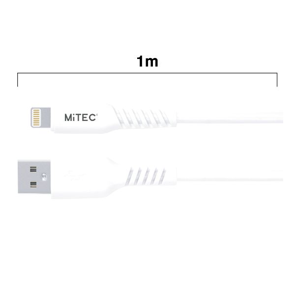 Mitec Lightning To Usb Charge/Sync Cable - 1M white