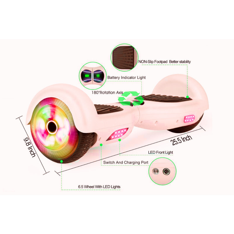 Zimx Hoverboard HB2 With LED Wheels - Pink
