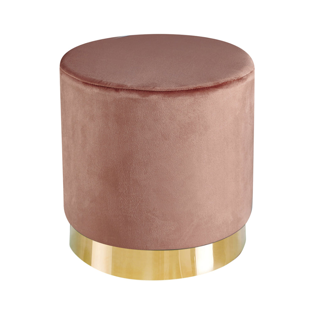 Lara Velvet Pouffe Pink