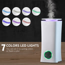 HOMCOM 2L Cool Mist Humidifier Ultrasonic Air Humidifier with 7-Colour Lights, 3 Adjustable Mist Mode, Auto Shut Off, 8-10 Working Hours for Home, White