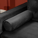 HOMCOM 3-Seater Sofa Velvet Feel Fabric Sofa Couch w/ Cylindrical Pillows, Grey