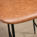 HOMCOM Bar Stools Set of 2, PU Leather Bar Chairs with Back and Steel Legs