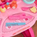 HOMCOM 36 Pcs Kids Vanity Dressing Table w/ Stool Lights Music Bright Red+Pink