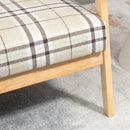 HOMCOM 2 Seater Sofa with Rubber Wood Frame Linen Fabric Love Seat Small Couch