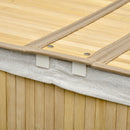 HOMCOM 100L Bamboo Laundry Basket w/ 2 Compartments Washing Baskets Natural