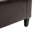 HOMCOM 40x90cm PU Leather Storage Ottoman Bench Wood Frame w/ Tufting Feet Brown