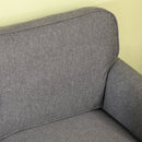 HOMCOM 3 Seater Sofas Fabric Couch with Nailhead Trim and Cushions Grey