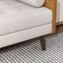 HOMCOM 3-Seater Sofa Bed Click-Clack Button-Tufted Settee Recliner Couch Beige