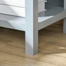 HOMCOM Boxy Accent Bedside End Table Nightstand Drawer Shelf Home Furniture Grey
