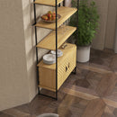HOMCOM 4-Tier Bookshelf Bookcase with Double Door Cabinet for Bedroom Study