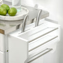 HOMCOM Rolling Kitchen Cart Storage Trolley with Drawer Towel Rail Steel White