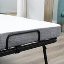 HOMCOM Folding Bed with 10cm Mattress, Portable Foldable Guest Bed with Wheels