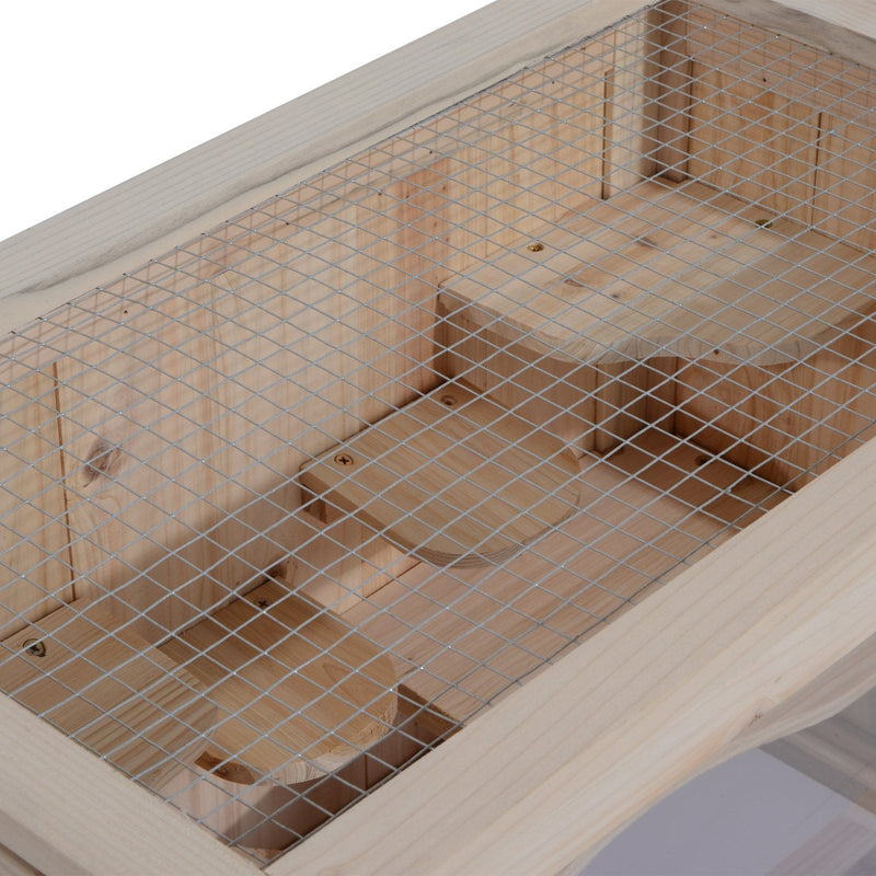PawHut Fir Wood Hamster Cage Hamster Hutch