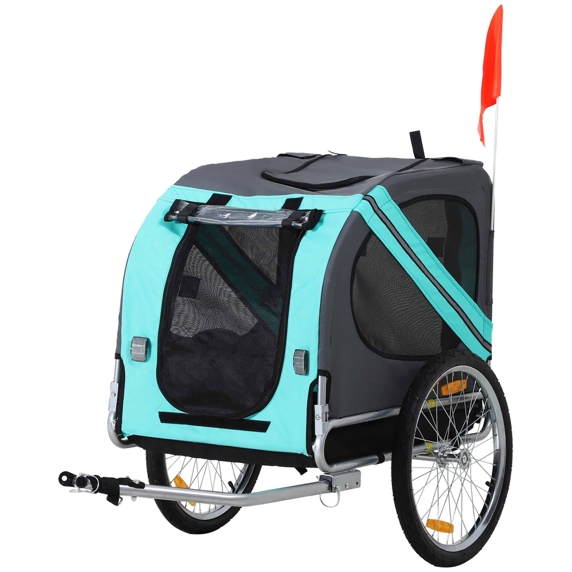 PawHut Pet Bicycle Trailer Dog Cat Bike Carrier Water Resistant Green