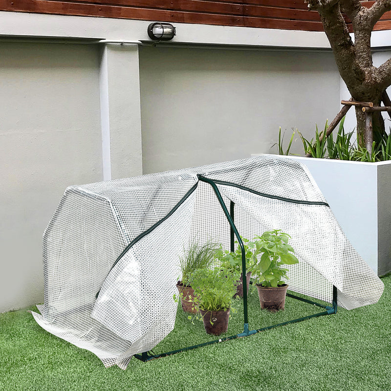 Outsunny 99x71x60cm Mini PVC Cover Steel Frame Greenhouse