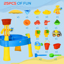 HOMCOM 2 in 1 Sand & Water Table - 18+ Months - Kids Outdoor Beach Garden