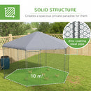 PawHut Walk in Chicken Run with Cover for 10-15 Chickens, Hens, Rabbits, Ducks