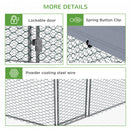 PawHut Walk in Chicken Run with Cover for 10-15 Chickens, Hens, Rabbits, Ducks