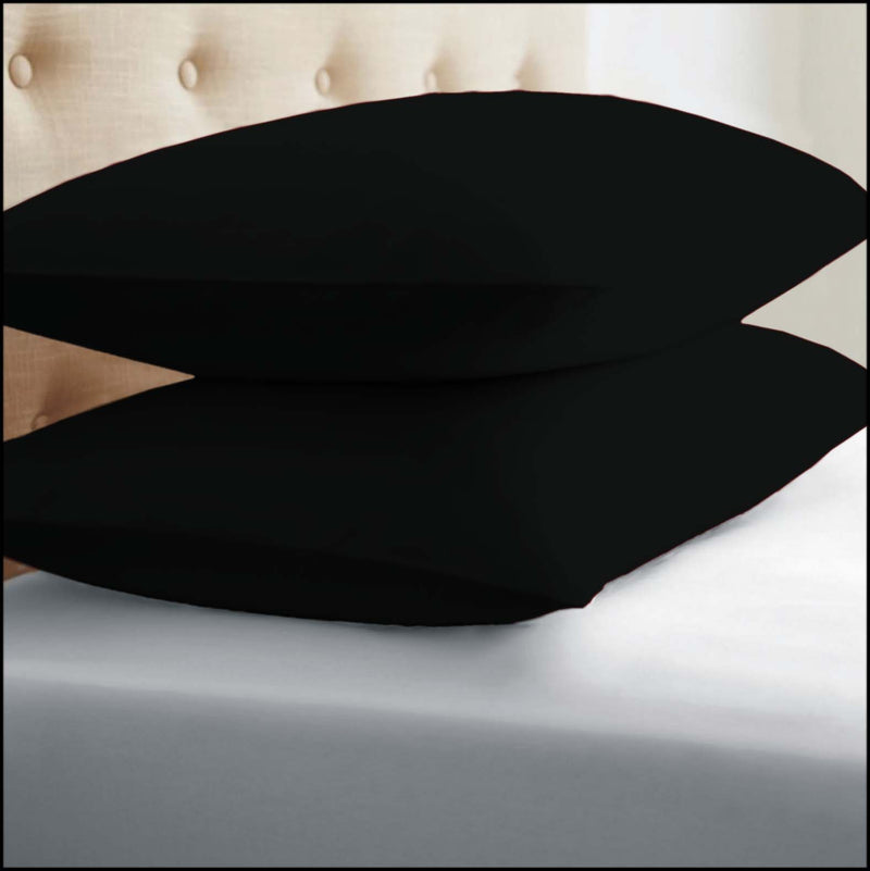 Lewis's Easy Care Plain Dyed Bedding Sheet Range - Black