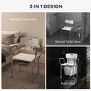 HOMCOM 3-in-1 Shower Chair Adjustable Bedside Commode Raised Toilet Seat White