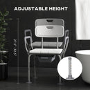 HOMCOM 3-in-1 Shower Chair Adjustable Bedside Commode Raised Toilet Seat White
