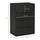 HOMCOM Bedroom Chest of Drawers, 4 Drawers Dresser, Drawer Unit
