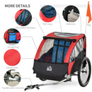 HOMCOM Bicycle Trailer with 2 Wheels - Red