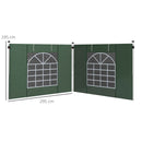 Outsunny 3x3(m) or 3x6m Pop Up Gazebo Side Panels Replacement, 2 Pack, Green