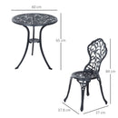 Outsunny Garden Coffee Set - Black