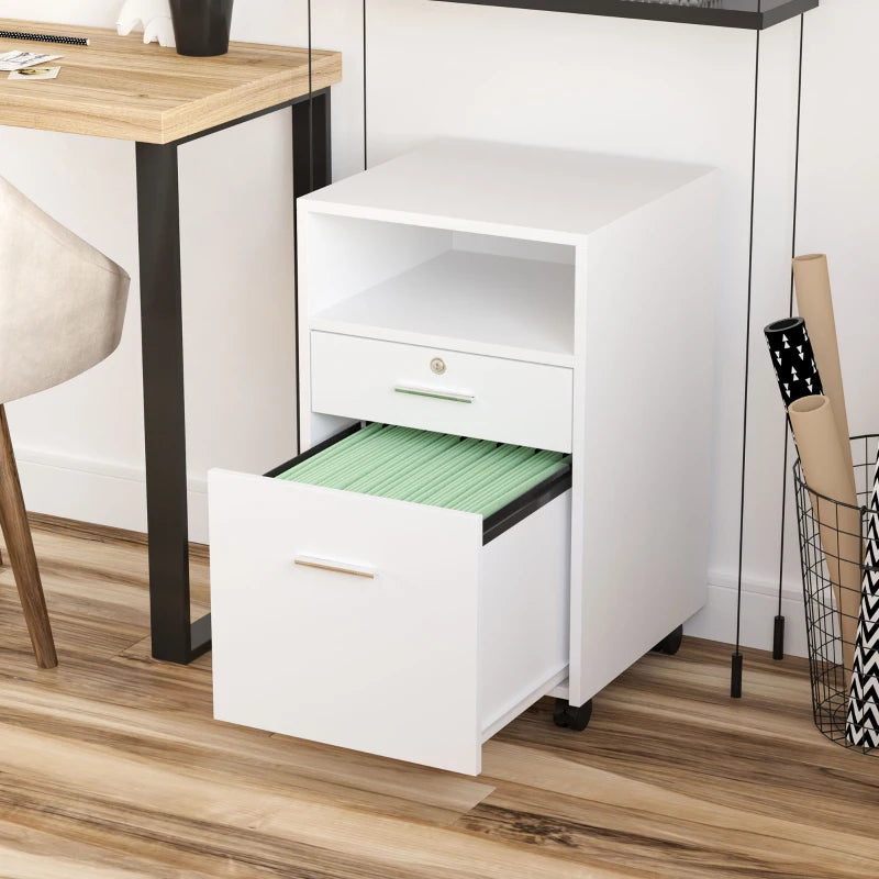 Vinsetto Filing Cabinet with 2 Drawers 40x40x60cm White