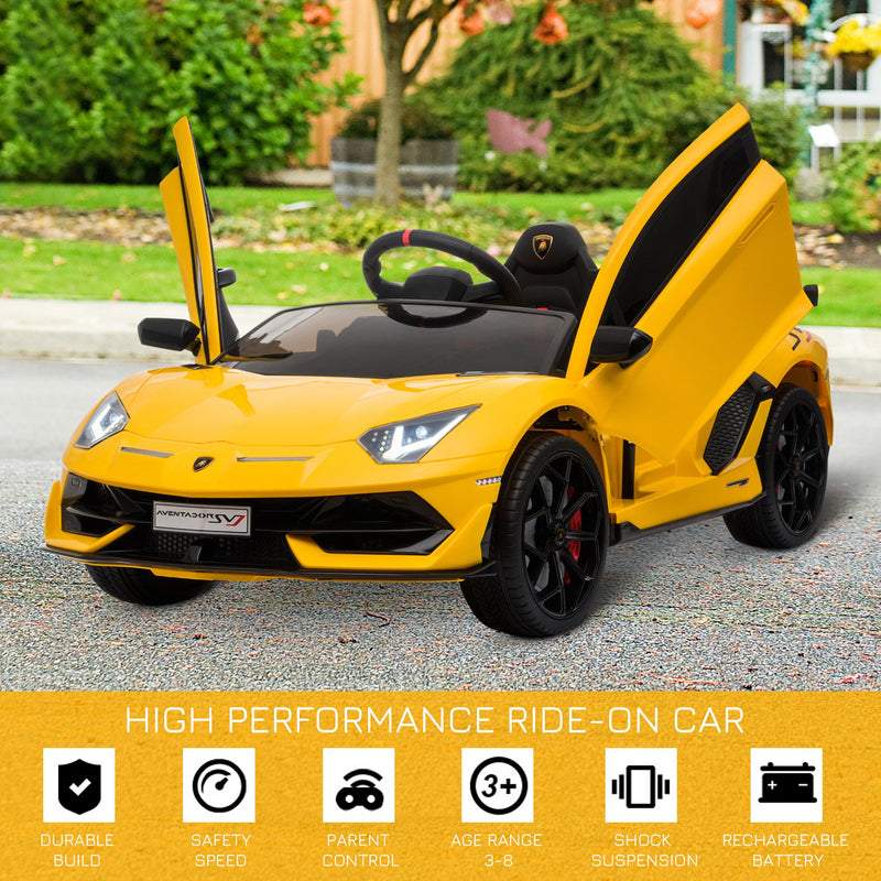 HOMCOM Kids Electric Ride on Lamborghini Aventador 12v - Yellow