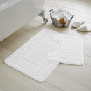 Greek Key White Patterned 2 Piece Bath Mat Set