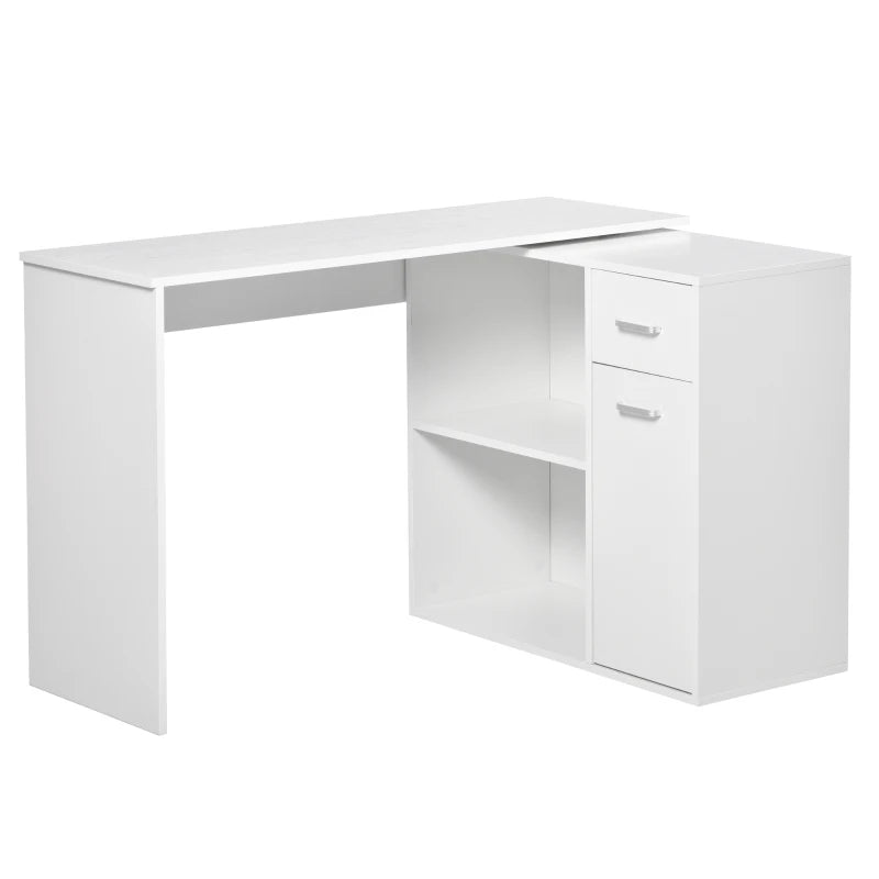 HOMCOM L Shaped Desk Computer Corner Desk Dining Table with Storage S