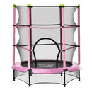 HOMCOM 5.2FT Kids Trampoline with Safety Enclosure, Indoor Outdoor - Pink