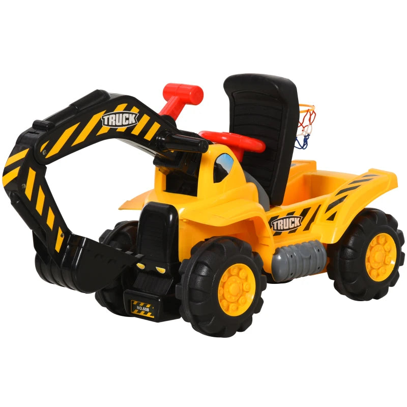 Kids Ride On Excavator Yellow Black