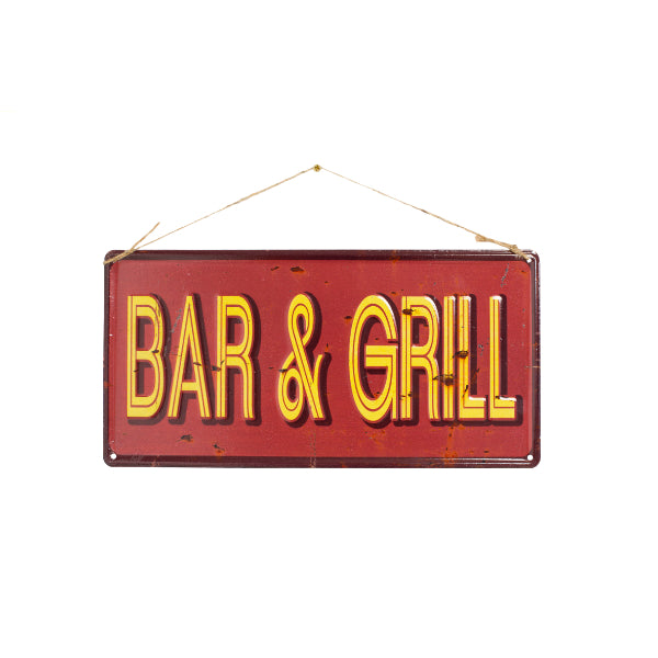 La Hacienda Wall Art - Bar & Grill Embossed Metal Sign 40x20