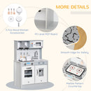 Kids Kitchen Play Cooking Toy Set w/ Sound & Light, for 3-6 Years Old, Grey