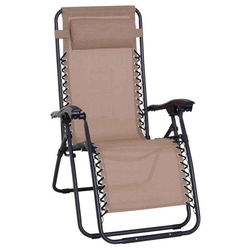 Outsunny Sun Lounger With Pillow - Beige