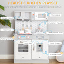 Kids Kitchen Play Cooking Toy Set w/ Sound & Light, for 3-6 Years Old, Grey