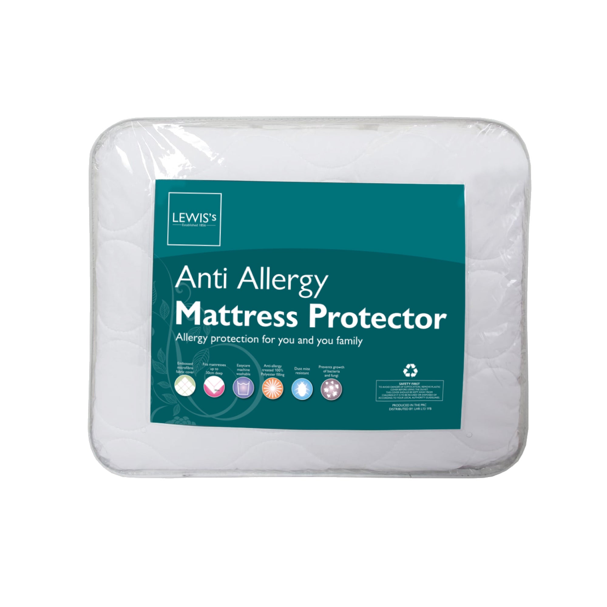 Lewis's AntiAllergy Mattress Protector White
