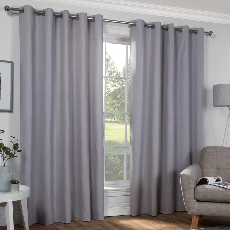 Naples Eyelet Curtains - Pure Cotton - Silver