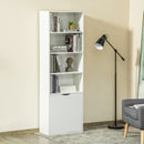 HOMCOM 2 Door 4 Shelves Bookcase Wooden Storage Cabinet Display Unit White