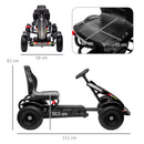 HOMCOM Children Pedal Go Kart w/ Adjustable Seat, Inflatable Tyres - Black