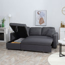 HOMCOM 3 Seater L Couches for Living Room with Storage Chaise Lounge Grey