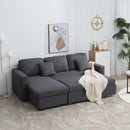 HOMCOM 3 Seater L Couches for Living Room with Storage Chaise Lounge Grey