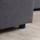 HOMCOM 3 Seater L Couches for Living Room with Storage Chaise Lounge Grey